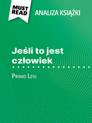 cover image of Jeśli to jest człowiek książka Primo Levi (Analiza książki)